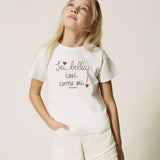 Twinset Kids T-Shirt Bianco con Stampa per Bambine
