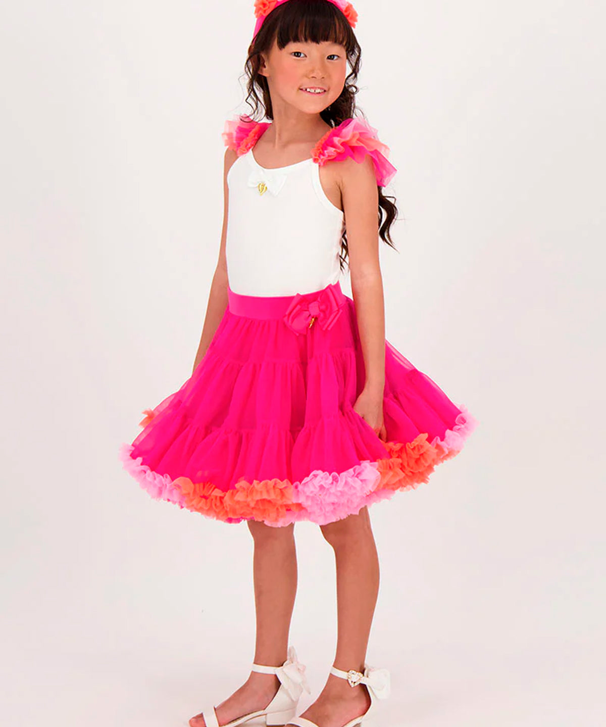 Angel's Face Gonna in Tulle Fucsia per Bambine