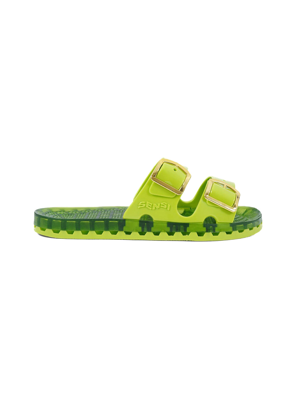 Sensi Kids Flamingo Sandalo Lime Doppia Fascia per Bambini (lato)