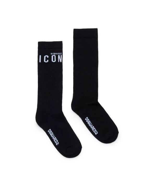 Dsquared2 Kids Calzini Neri Con Logo