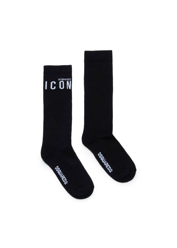 Dsquared2 Kids Calzini Neri Con Logo