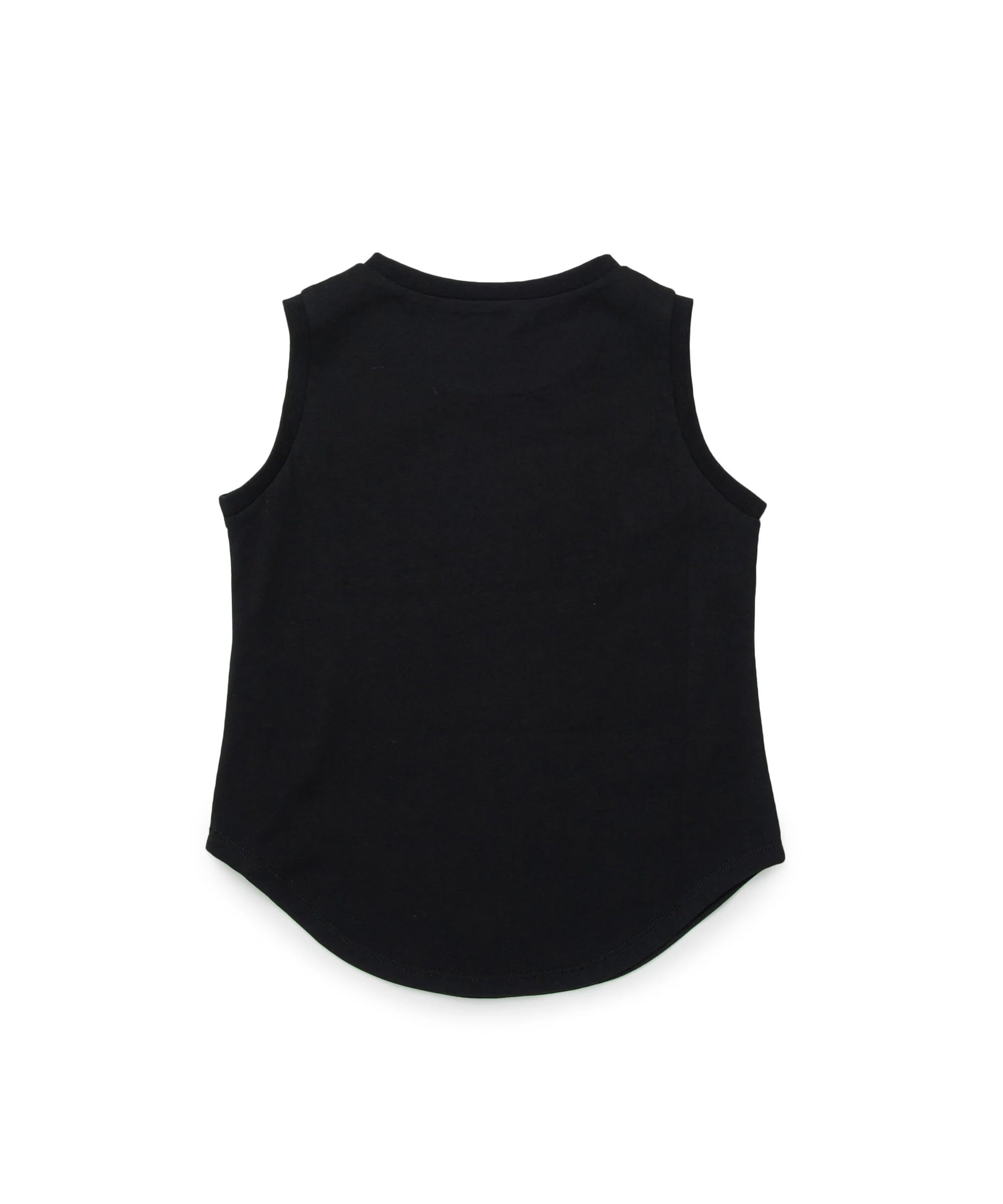 N21 Kids Canotta Nera con Dettagli Strass e Logo per Bambine