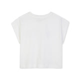 Michael Kors Kids T-Shirt Bianco con Logo Strass per Bambine
