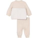 BOSS Kids Completo Beige con Giacca in Felpa e Teddy e Pantaloni con Placca Logo per Neonati