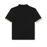 Boss Kids Polo Nera con Ricamo B per Bambini (retro)