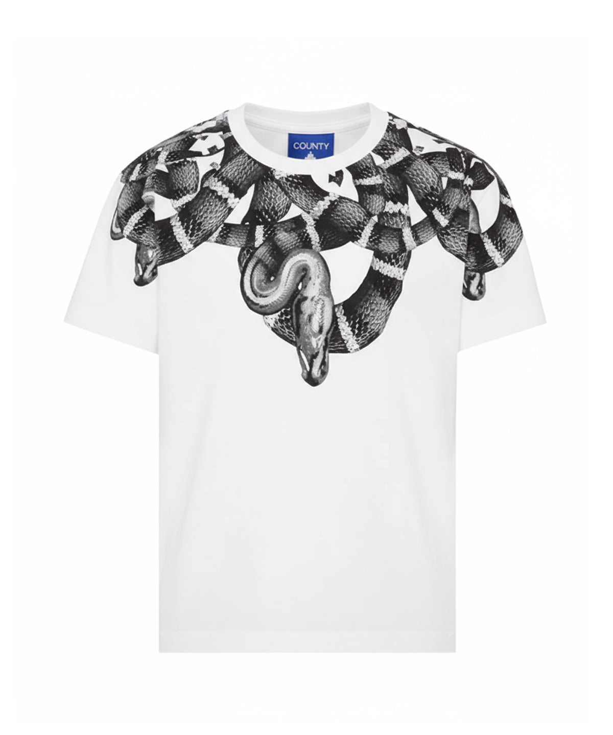 Marcelo Burlon County of Milan Kids T-shirt Bianca con Grafica Sneake a Contrasto per Bambini