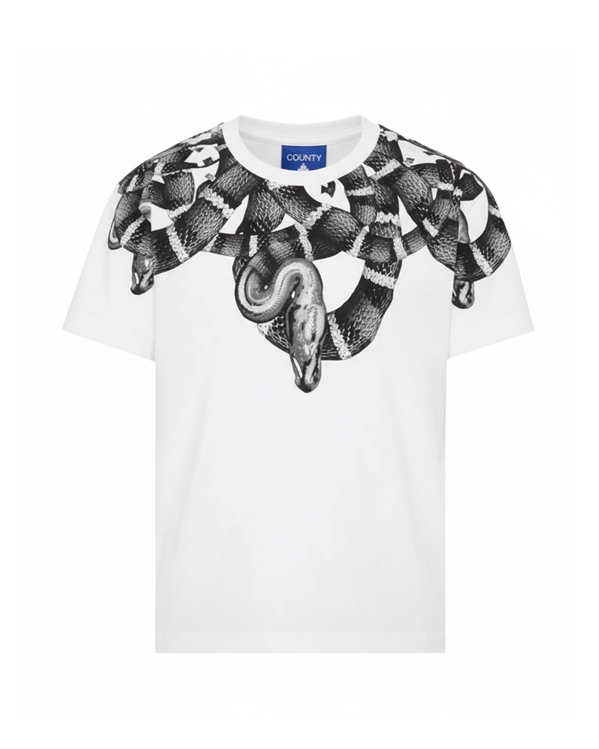Marcelo Burlon County of Milan Kids T-shirt Bianca con Grafica Sneake a Contrasto per Bambini