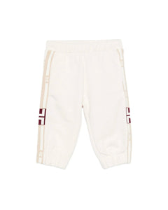 Elisabetta Franchi La Mia Bambina Pantaloni Panna con Banda Logo per Neonate