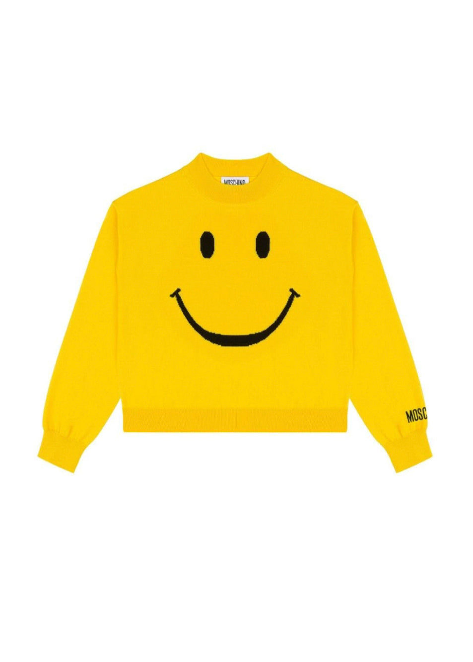 Moschino Kids Maglioncino Crop Giallo con Smile per Bambine