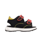 Dsquared2 Kids Sandalo Nero/Rosso/Giallo con Chiusura a Strappo per Bambini