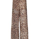 4Giveness Kids Pantalone Palazzo Leopardato in Georgette per Bambine