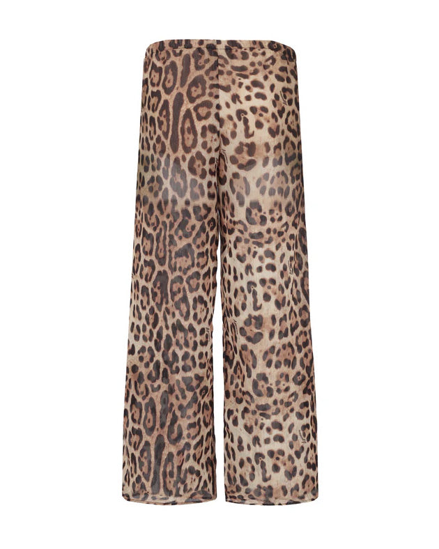 4Giveness Kids Pantalone Palazzo Leopardato in Georgette per Bambine