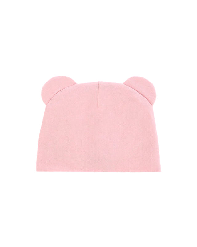 Moschino Kids Cappello Rosa con Teddy Ears con Logo per Neonate
