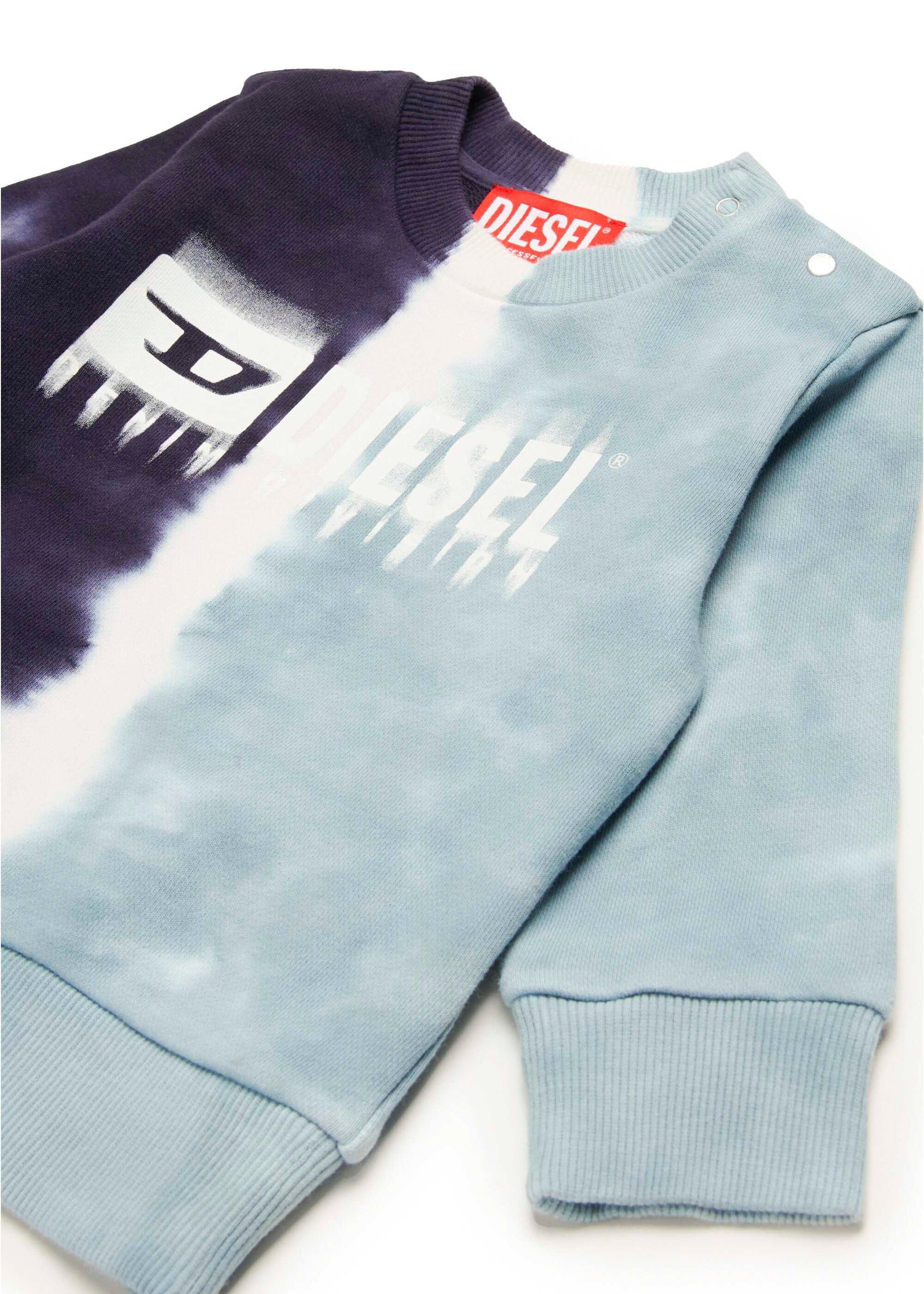Diesel Kids Felpa Girocollo Effetto Sfumato con Logo per Neonati