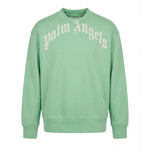 Palm Angels Kids Felpa Girocollo Verde con Stampa Logo per Bambini