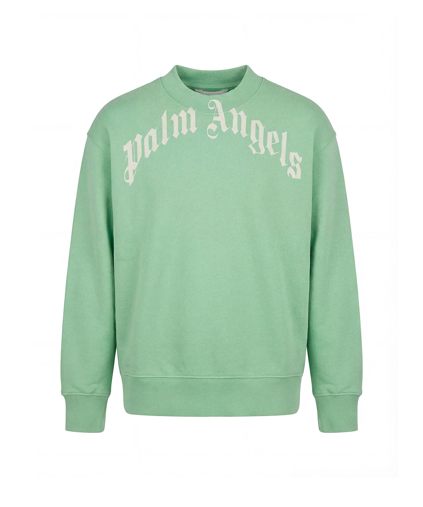 Palm Angels Kids Felpa Girocollo Verde con Stampa Logo per Bambini