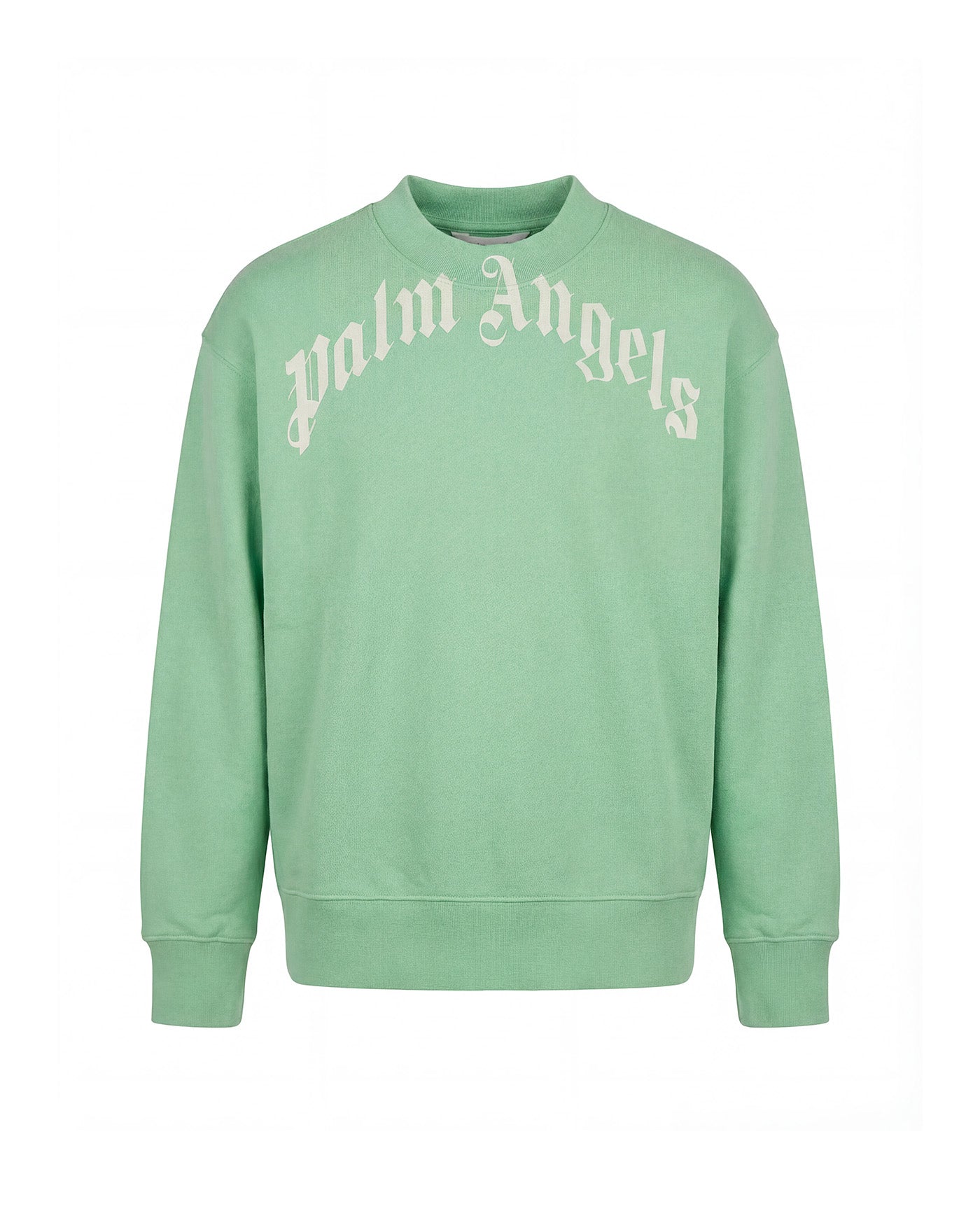Palm Angels Kids Felpa Girocollo Verde con Stampa Logo per Bambini