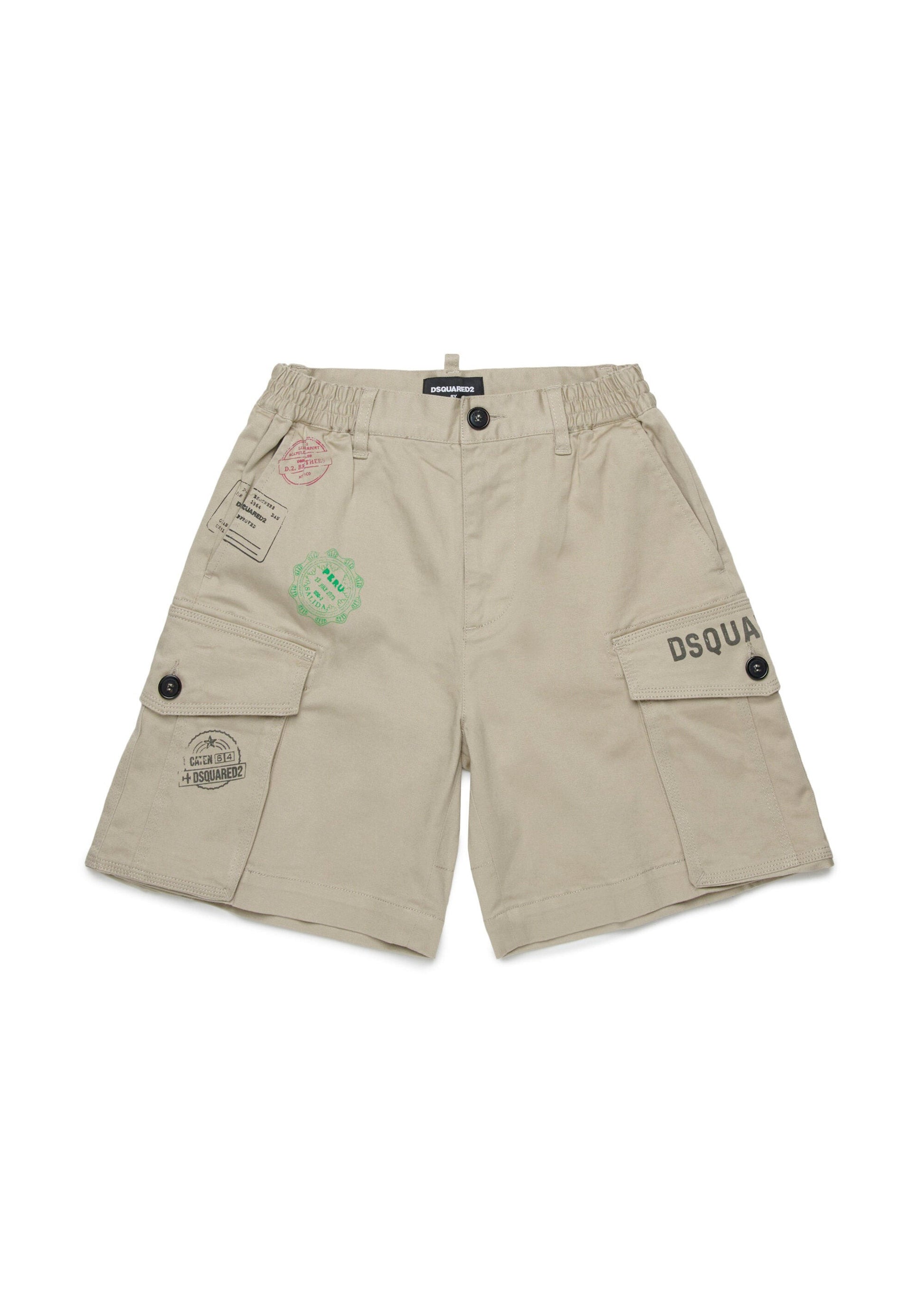 Dsquared2 Kids Bermuda Beige con Tasconi per Bambini
