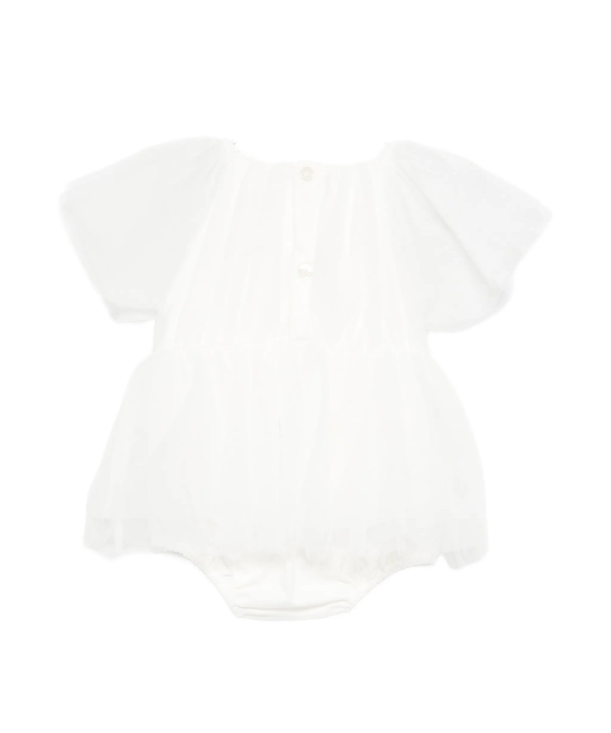 Elisabetta Franchi La Mia Bambina Pagliaccetto con Maniche a Sbuffo Avorio per Neonate