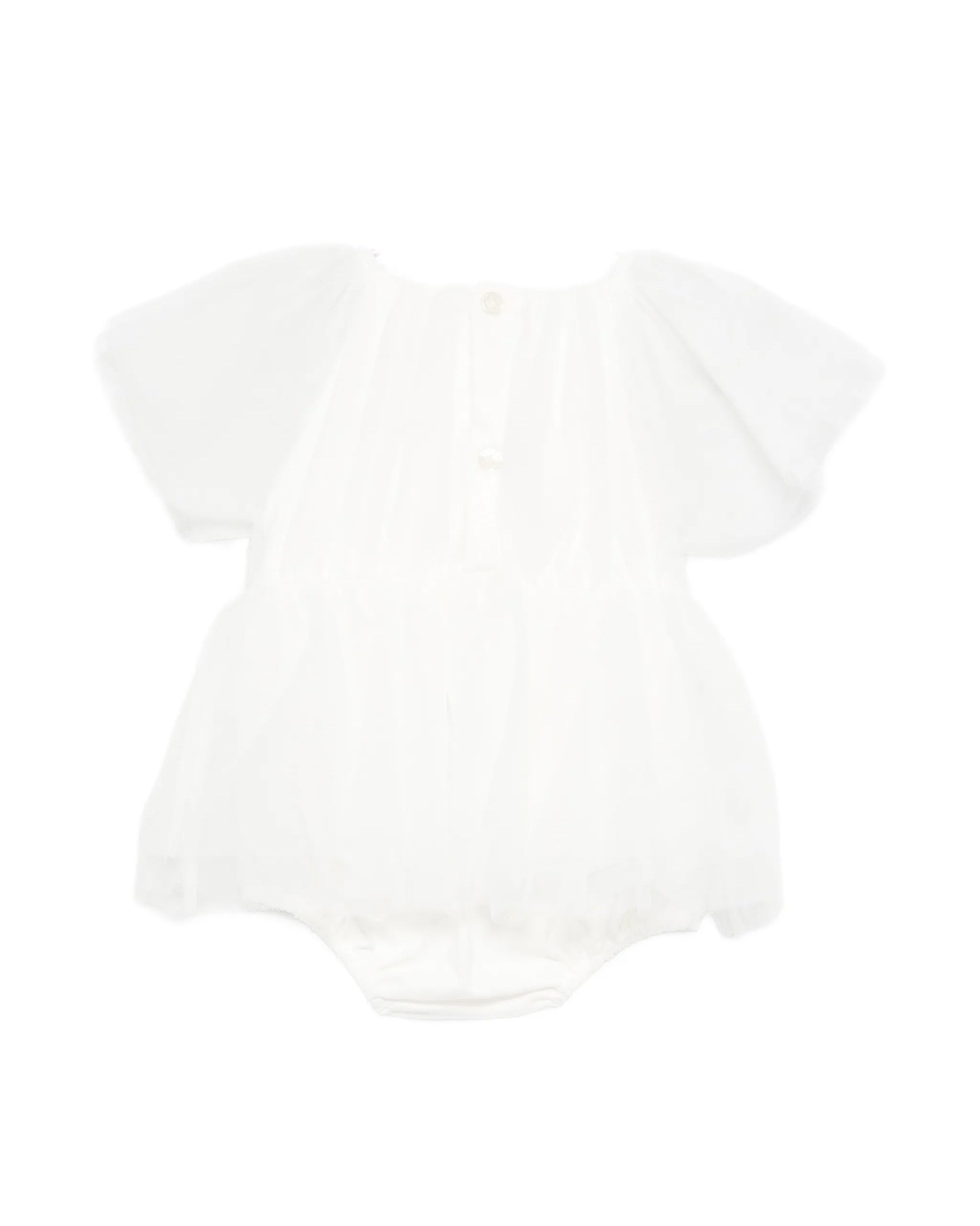 Elisabetta Franchi La Mia Bambina Pagliaccetto con Maniche a Sbuffo Avorio per Neonate