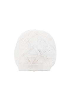 Elisabetta Franchi La Mia Bambina Cappello Panna Pointelle per Neonate