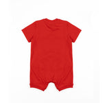 Moschino Kids Pagliaccetto Rosso con Bottoni Apetura Spalla e Stampa Logo Teddy per Neonate