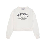 Iceberg Kids Felpa Off-White con Stampa Logo Unisex