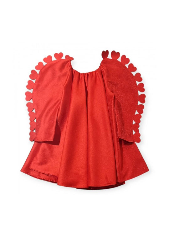 Cocò et Mamà Abito Rosso Sparkling con Cuori per Bambine