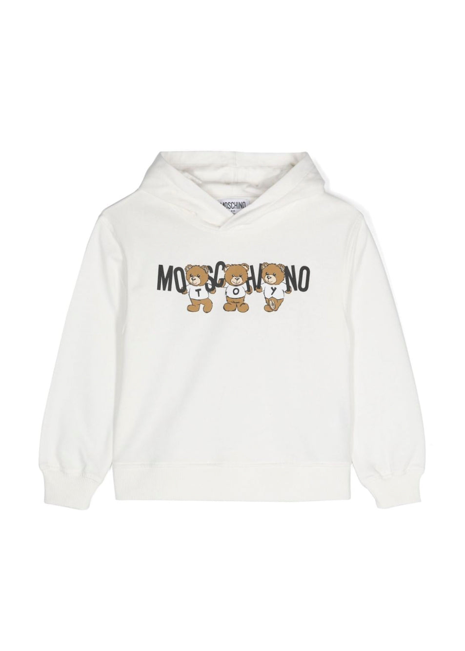 Moschino Kids Felpa Panna con Cappuccio con Logo Teddy Bear per Bambini