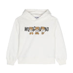 Moschino Kids Felpa Panna con Cappuccio con Logo Teddy Bear per Bambini