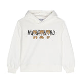Moschino Kids Felpa Panna con Cappuccio con Logo Teddy Bear per Bambini