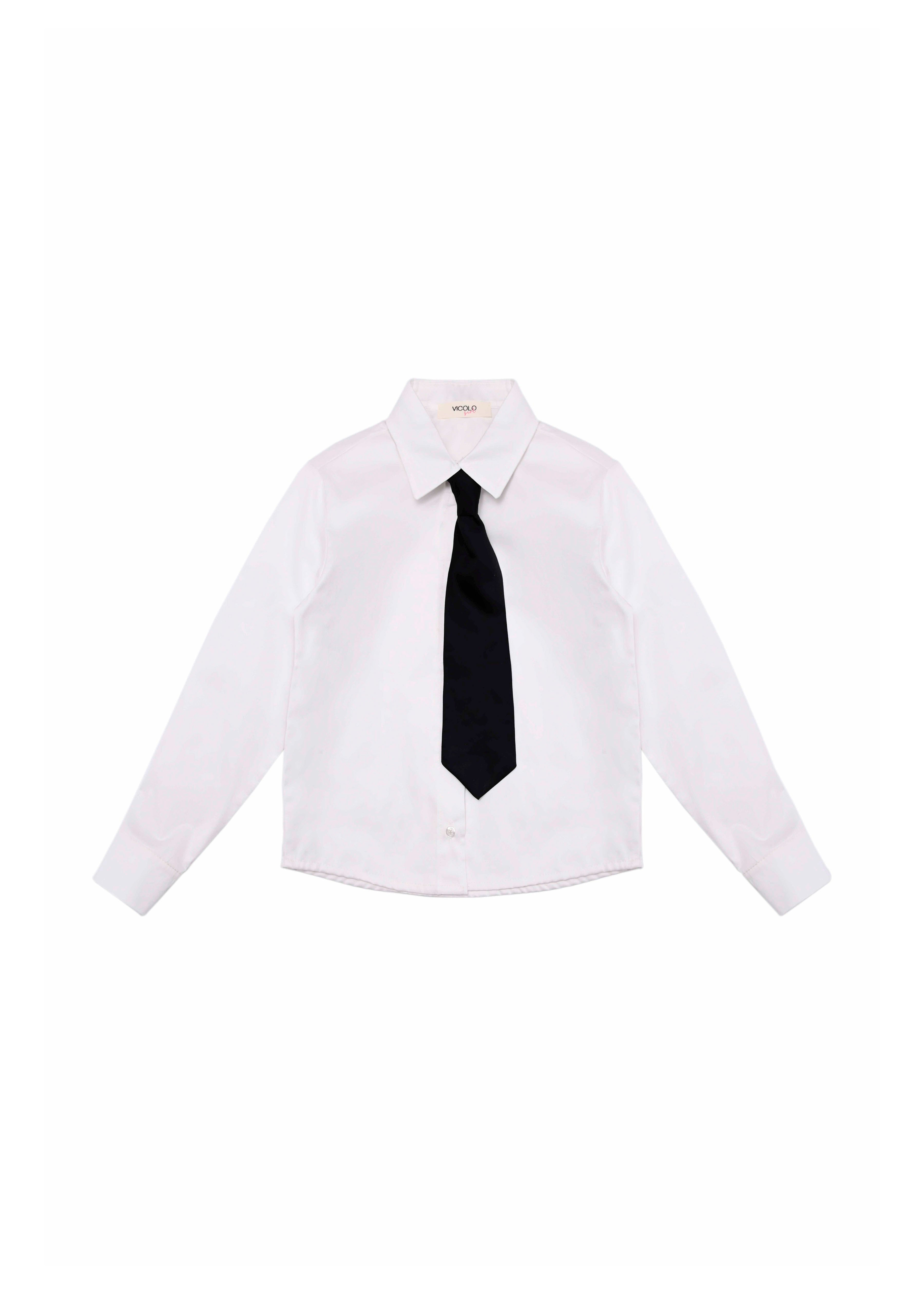 Vicolo Kids Camicia Panna Black Tie per Bambine