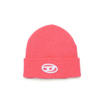 Diesel Kids Cappello Beanie Rosa Corallo con oval D per Neonate