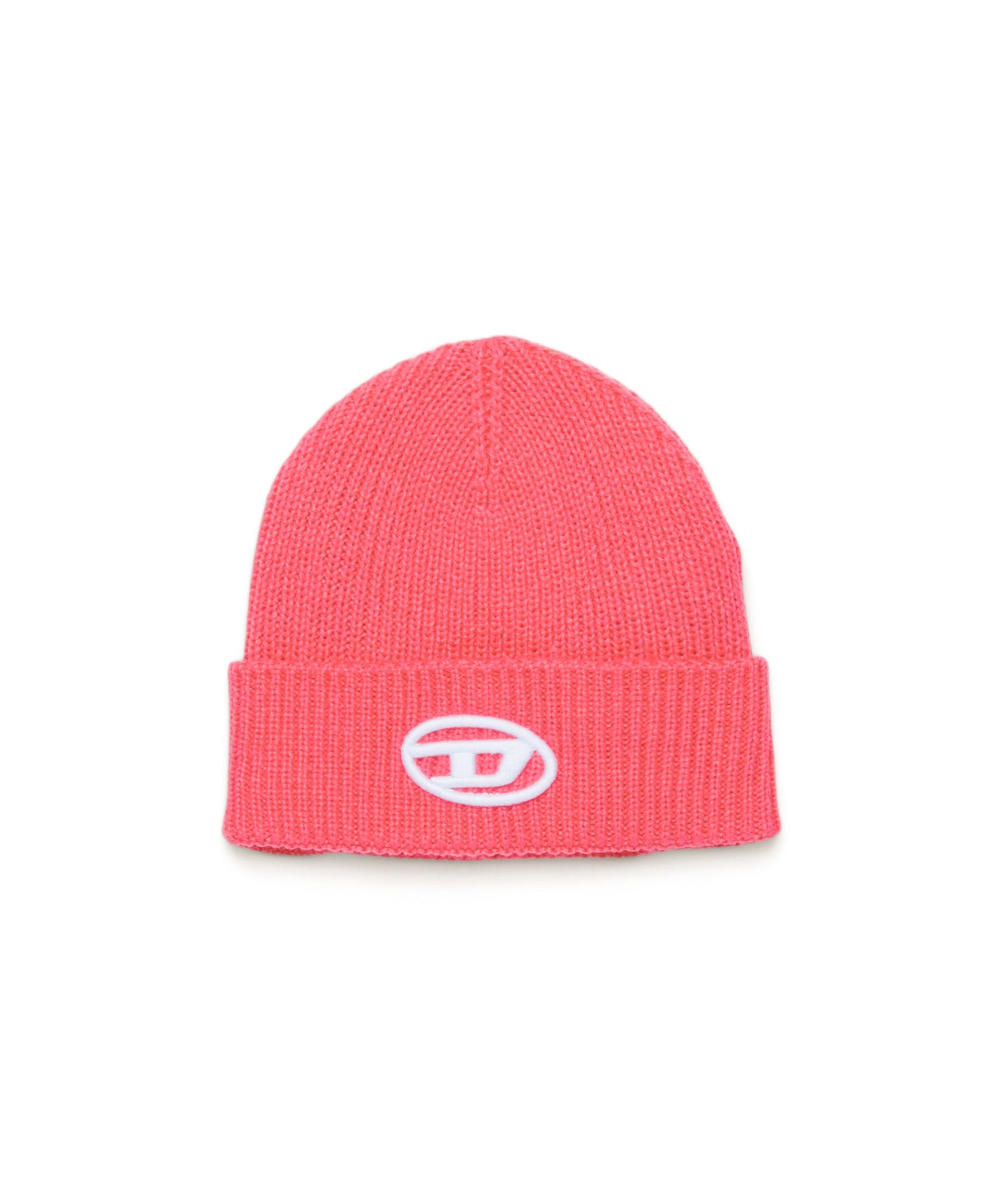Diesel Kids Cappello Beanie Rosa Corallo con oval D per Neonate