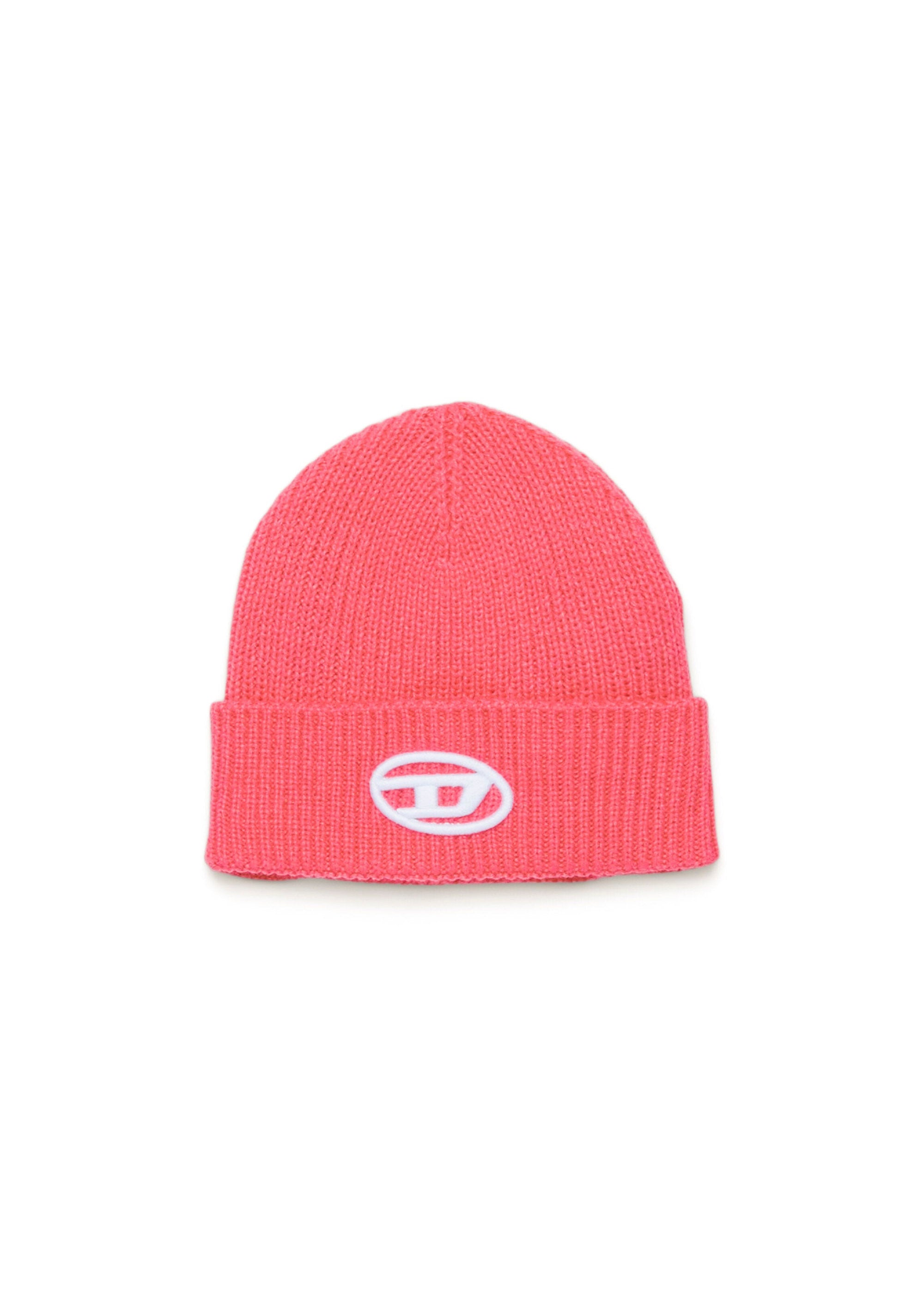 Diesel Kids Cappello Beanie Rosa Corallo con oval D per Neonate