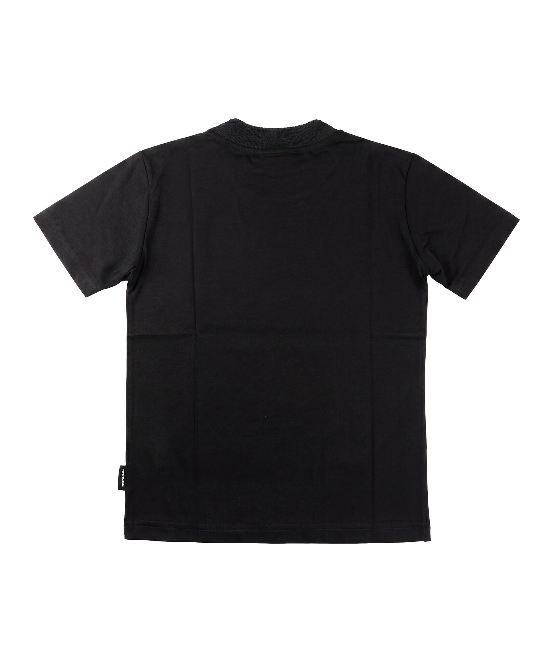 Yes London Kids T-Shirt Nero con Colletto Ricamato per Bambini