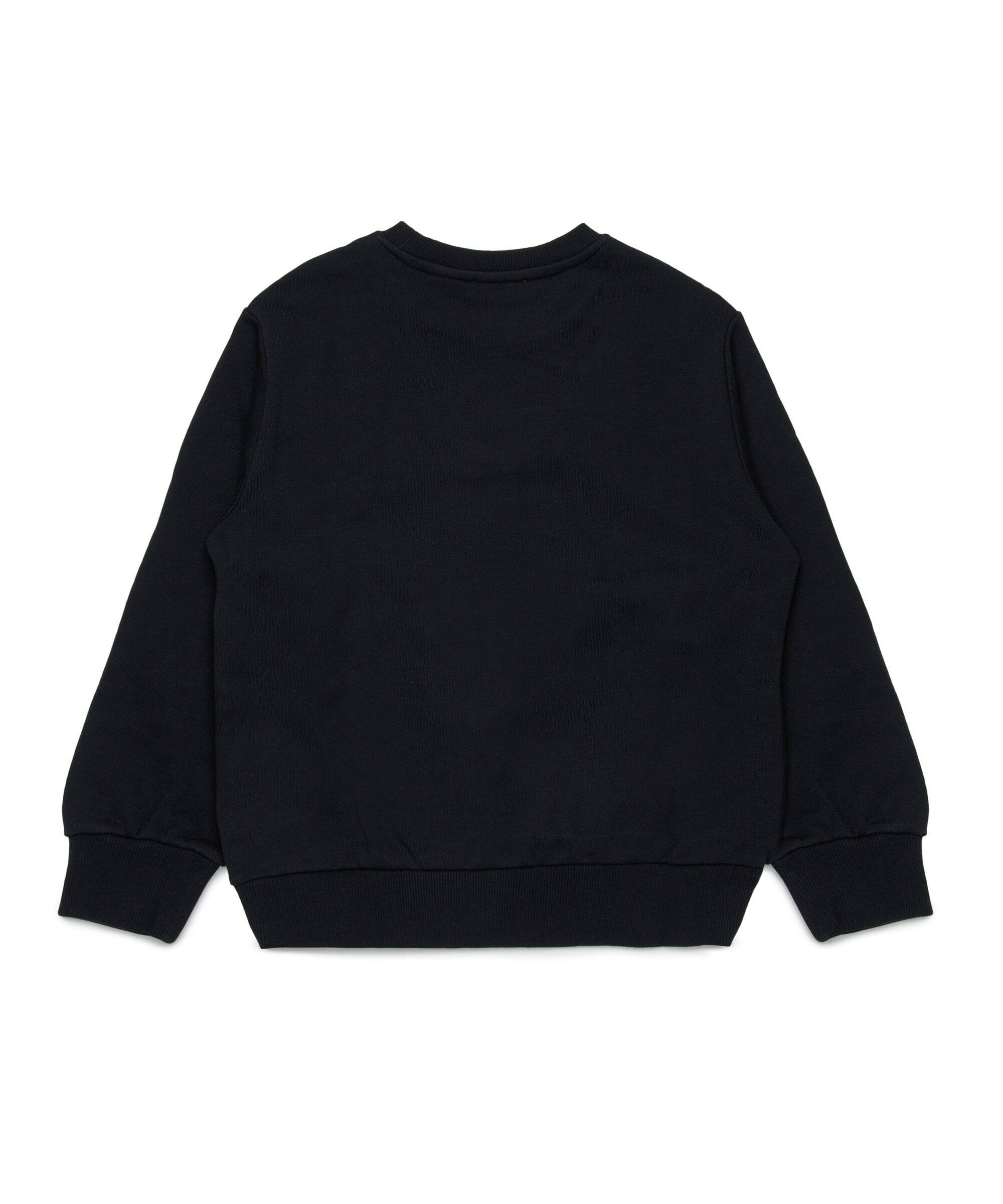 Diesel Kids Felpa Girocollo Nera Oval D per Bambini