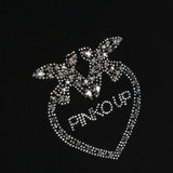 Pinko Kids T-shirt Nera con Logo in Cristalli 