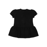 Moschino Kids Abito Nero con Stampa e Ruches per Neonate