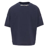 Palm Angels Kids T-Shirt Blu Navy con Logo per Bambini