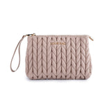 Love Bag Beige Woven Clutch