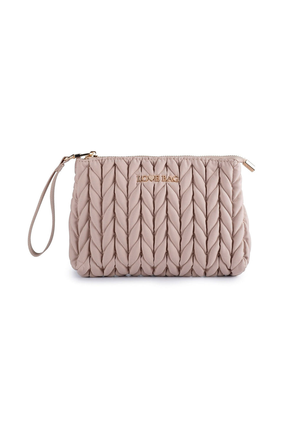 Love Bag Beige Woven Clutch