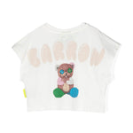 Barrow Kids Canotta Crop Bianca con Stampa per Bambine