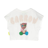 Barrow Kids Canotta Crop Bianca con Stampa per Bambine