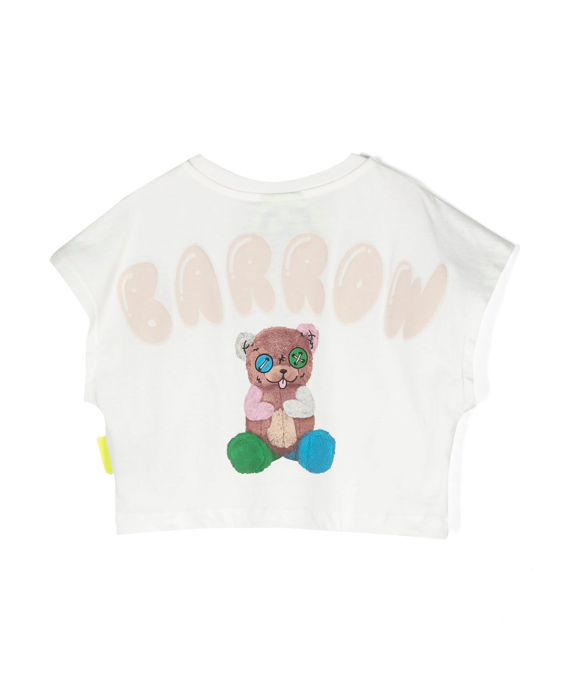 Barrow Kids Canotta Crop Bianca con Stampa per Bambine