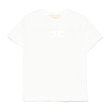 Elisabetta Franchi La Mia Bambina T-shirt Panna con Logo per Bambine