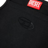Diesel Kids Black Top with Sparkling Oval D for Girls