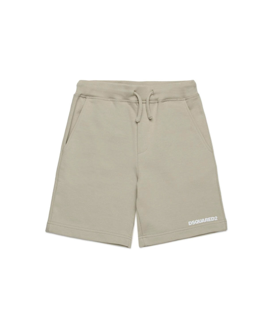 Dsquared2 Kids Short Beige con Logo per Bambini