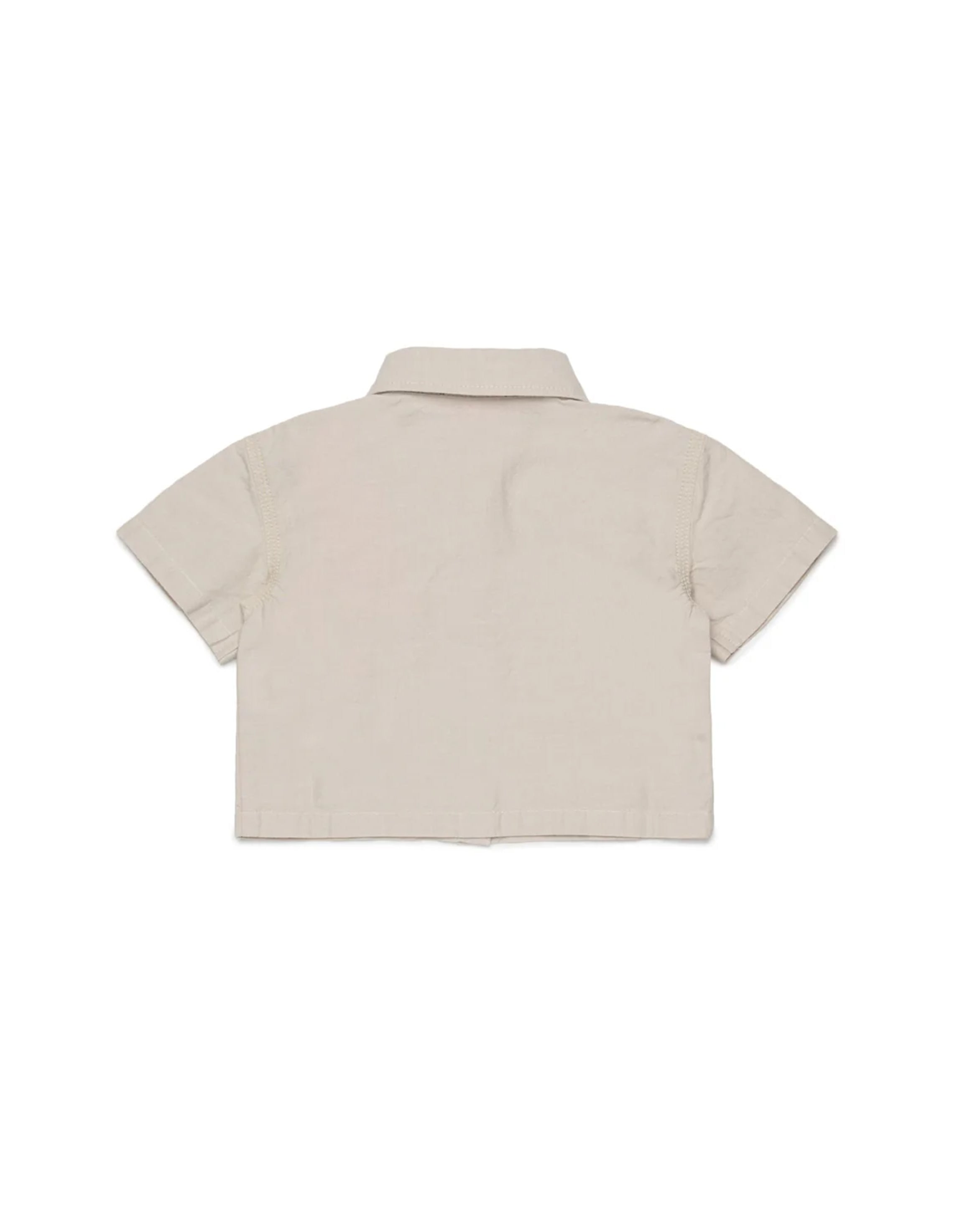 Diesel Kids Camicia Sabbia con Tasca e Logo Ricamato per Neonate