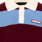 John Richmond Kids Polo Celeste e Bordeaux con Logo per Bambine